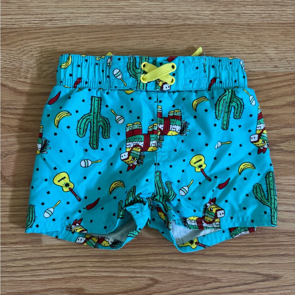 Cat & Jack Blue Cactus Print Swim Shorts